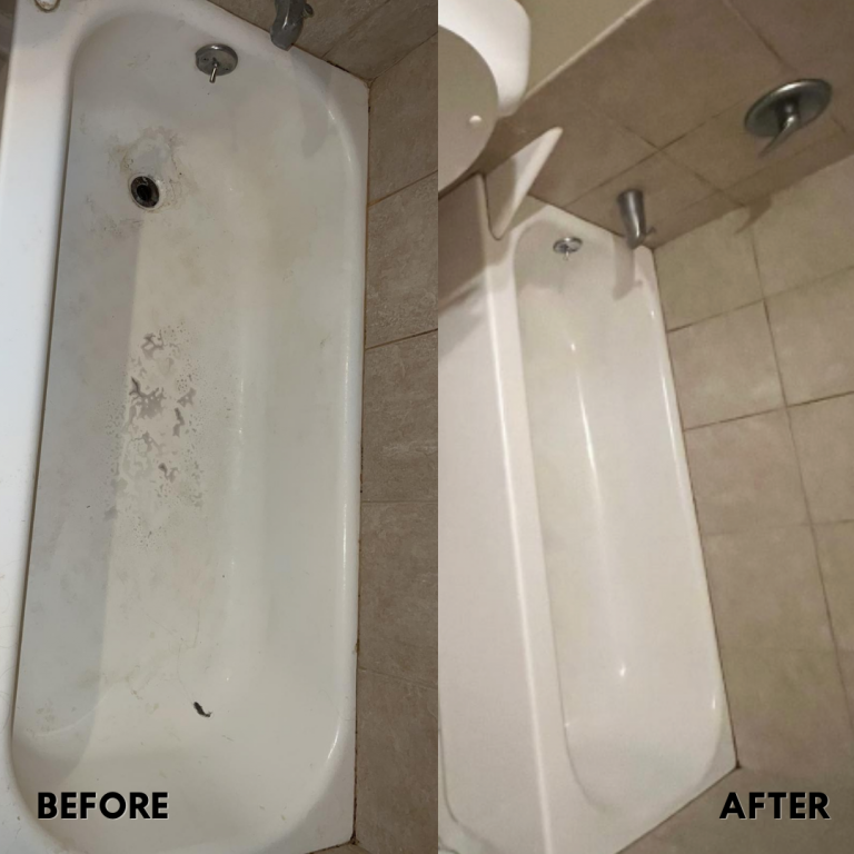 Move out cleaning of bathtub in a home in chicago