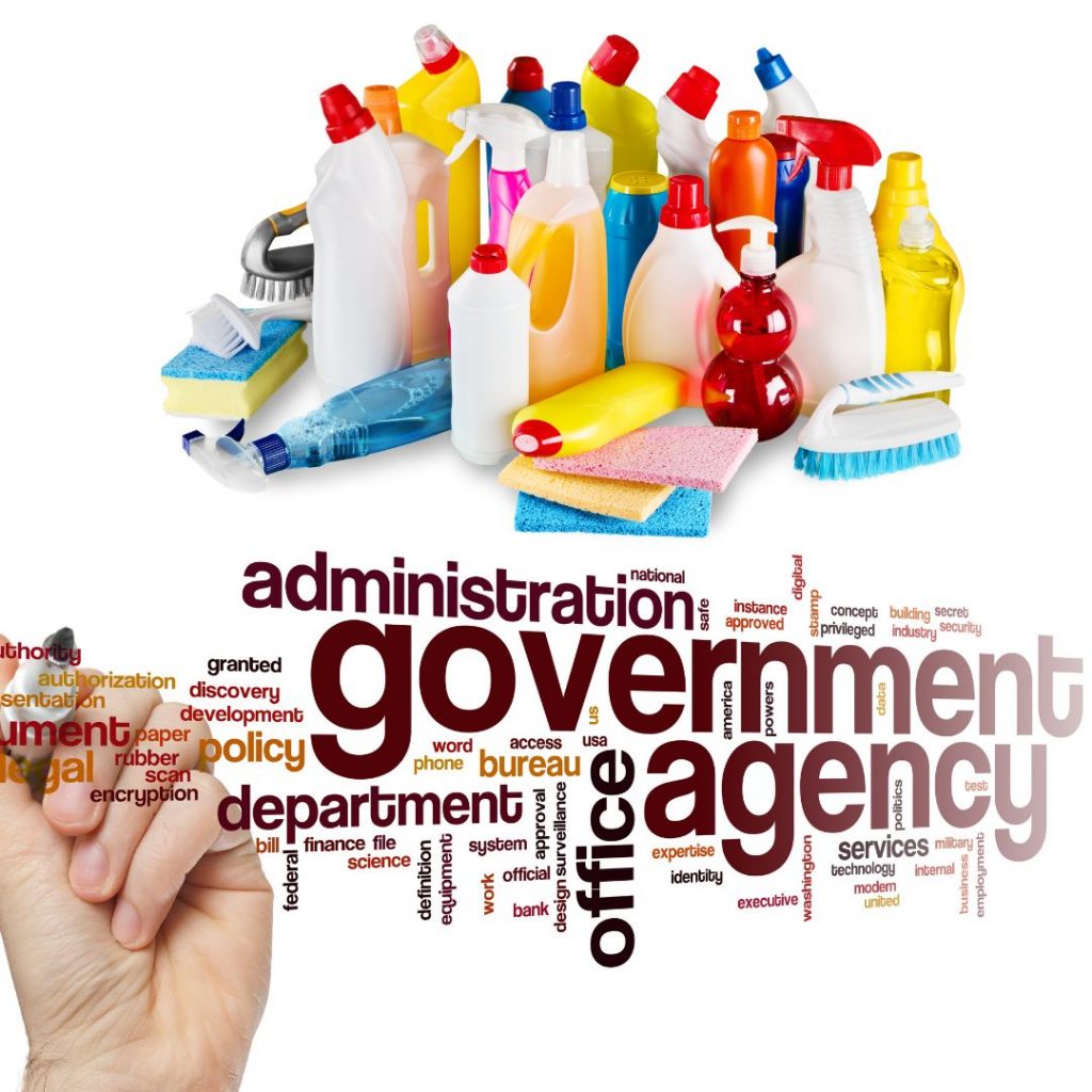 Are there any restrictions on the types of cleaning products use for an event - government agency